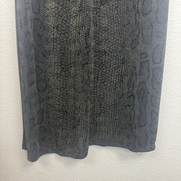 Vintage Carole Little Slinky Stretch Snake Print Sleeveless Maxi Dress Black S - Picture 12 of 13